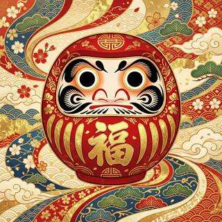 [AI Art] 日本開運物 達摩不倒翁