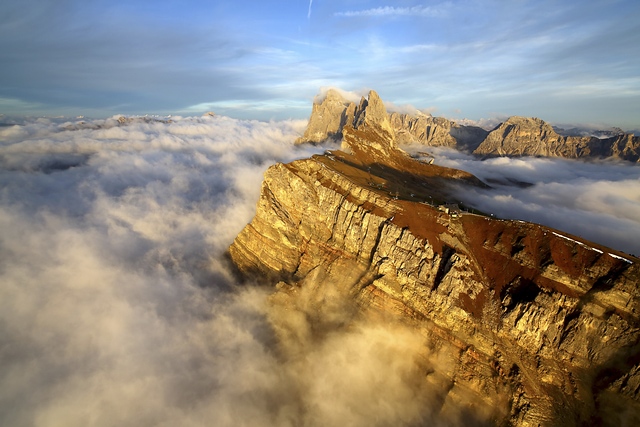 Aerial view of Odle Dolomites