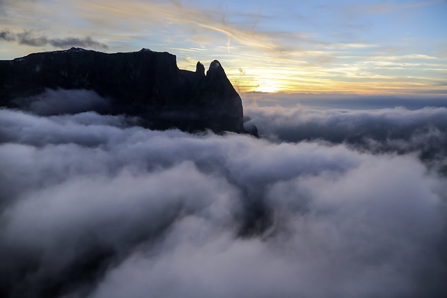 Dolomiti, Sciliar, Aerial view