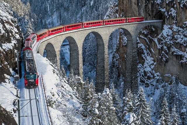 Bernina red train, Switzerland