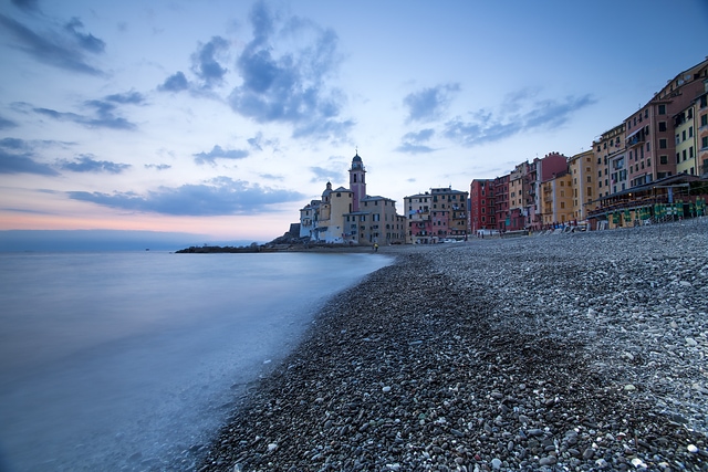 Dusk on Camogli Liguria Italy