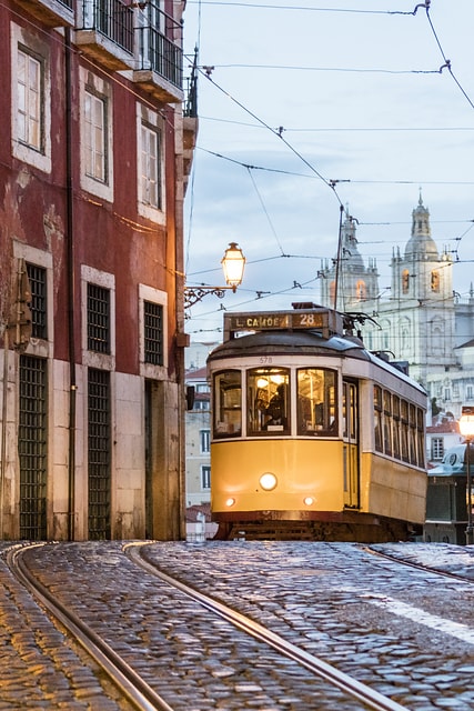 Tram number 28 Lisbon Portugal Europe