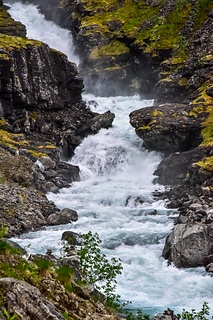 Spectacular waterfall in Norway Molde