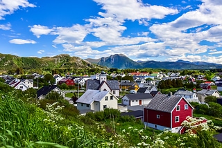 Beautiful small villege in Norway