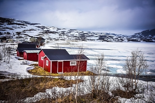 Beautiful snow scene in Norway