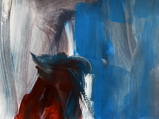 Blue abstract modern contemporary art.