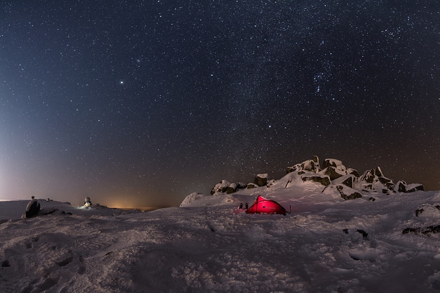 Cherni vrah (Black peak, 2290m) at night